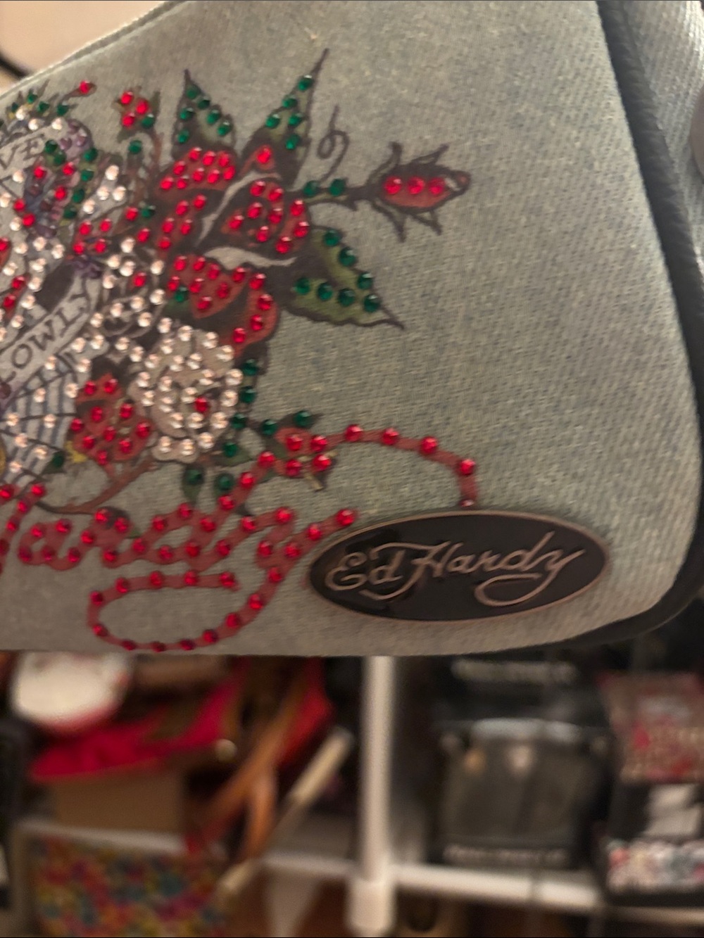 Ed Hardy Denim Shoulder Bag NWT - Picture 4 of 13